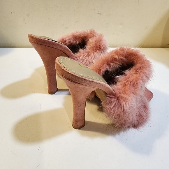 LEMONADE pink furry plush slip in stilletos size 6 - Picture 8 of 13